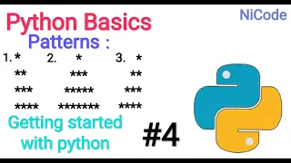 Python Basics Getting started with Python Part-4 Hindi Patterns IDLE NiCode 2020