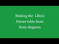 Making LR0 Parser Table from the State diagram