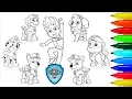 PAW PATROL Coloring Book Chase Marshall Rocky Skye Rubble Zuma Coloring Markers