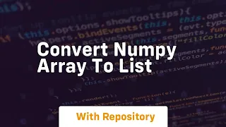 convert numpy array to list
