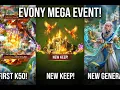 Evony s First K50 Mega event new Champion Cards Keep Oh my