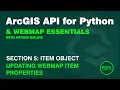 Updating the WebMap Item Properties with the ArcGIS API for Python ArcGIS Online