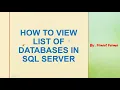 How to view list of Databases SQL Server Database Design SQL Talks by Vineet VINEET VERMA
