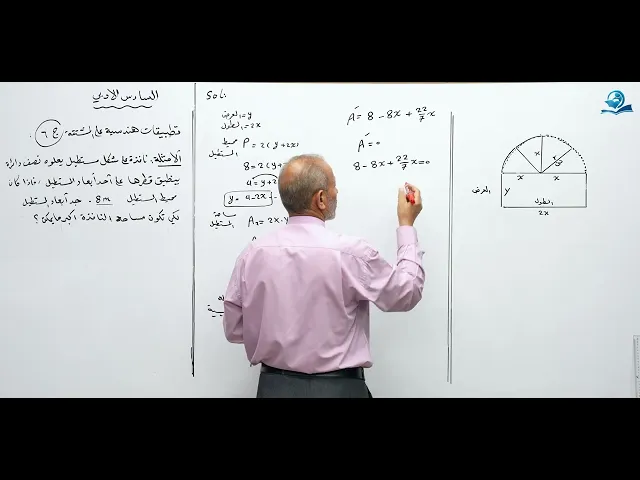 ⁣رياضيات السادس الادبي - الفصل الثالث - تطبيقات هندسية على المشتقة ج6