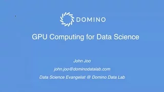 Webinar GPU Computing for Data Science