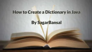 Java Creating Efficient Dictionaries using Java Collections Framework Java Tutorial