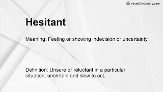 Hesitant Meaning