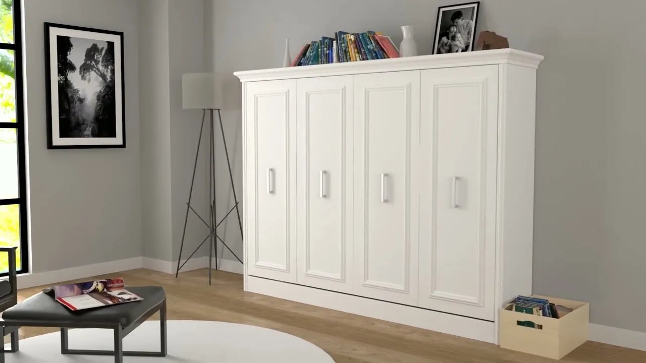 Alegra Full Murphy Bed - Horizontal - with 2 Side Tables