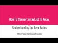 How To Convert ArrayList To Array