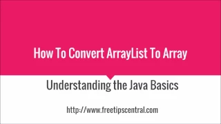 How To Convert ArrayList To Array