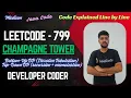 Champagne Tower LeetCode 799 DP Recursion Memoization Java Code Developer Coder