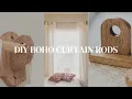Wooden DIY Curtain Rods Boho Style Free Template