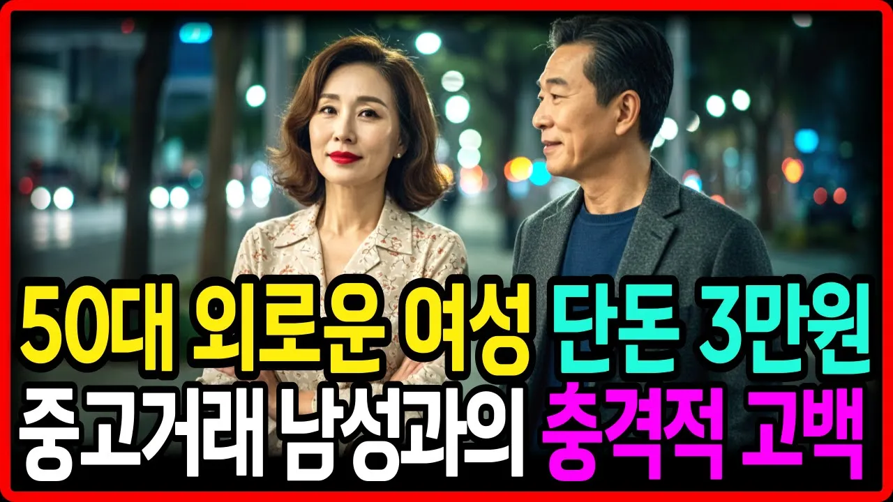 Outline Video (충격실화) 50대 외로운 여성 단돈 3만원 중고거래 나가서 만난 남자와 그날, 충격적 고백 I 황혼의 사랑 l 황혼 재혼 l 인생조언 l 오디오북 l 노후지혜 l 노년의 사랑