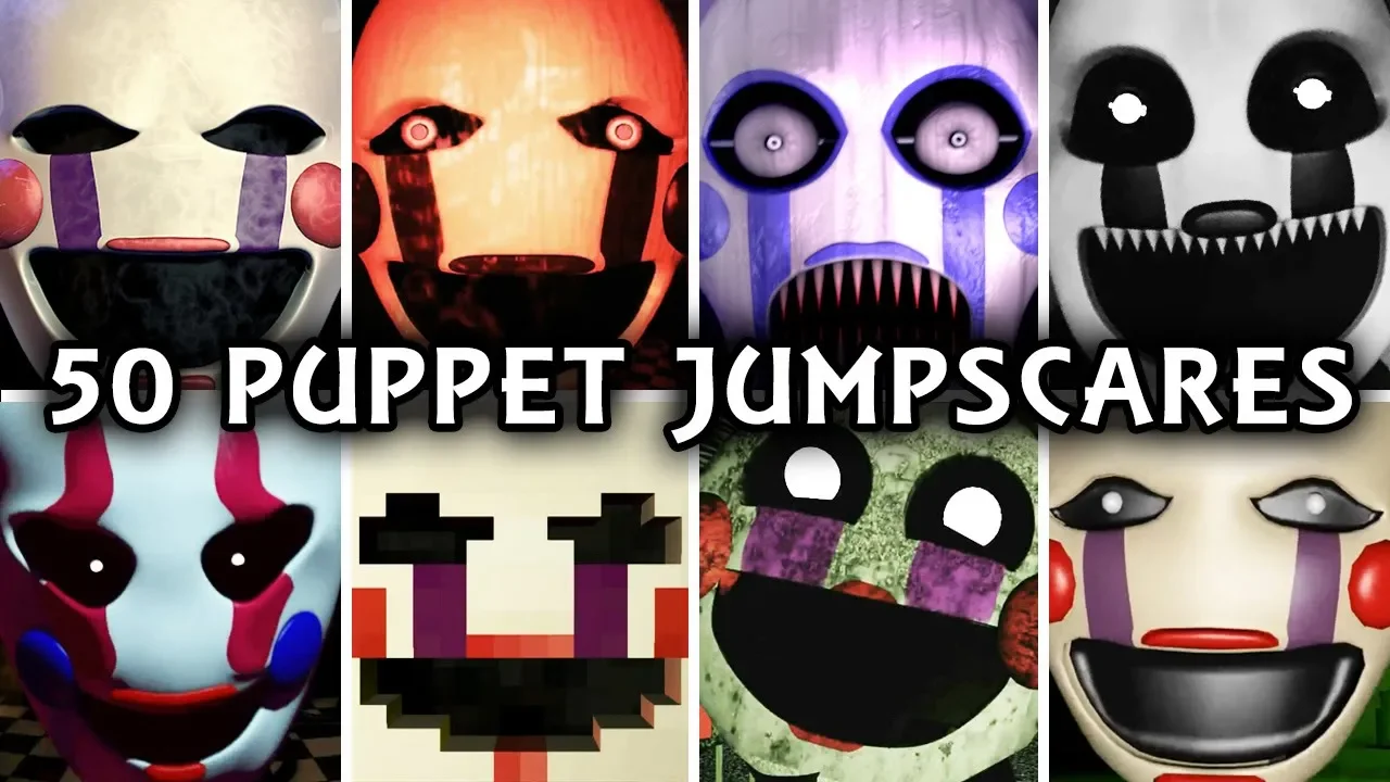 50 PUPPET JUMPSCARES! | Marionette in FNAF & Fangames