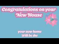 Congratulations messages for new home