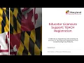 Educator Licensure Support TEACH Registration
