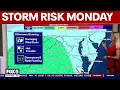 DC weather Chance of showers and thunderstorms Monday