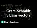Gram-Schmidt example with 3 basis vectors Linear Algebra Khan Academy