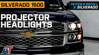2014-2015 Silverado 1500 Projector Headlights Gloss Black Housing Review Install