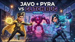 JAVO PYRA vs The Glitch Bug JavaScript Meets Python TechToon Episode 2