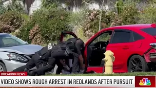 rough arrest following pursuit in Redlands
