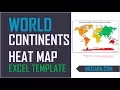 World Heat Map by Continents - Free Excel Template
