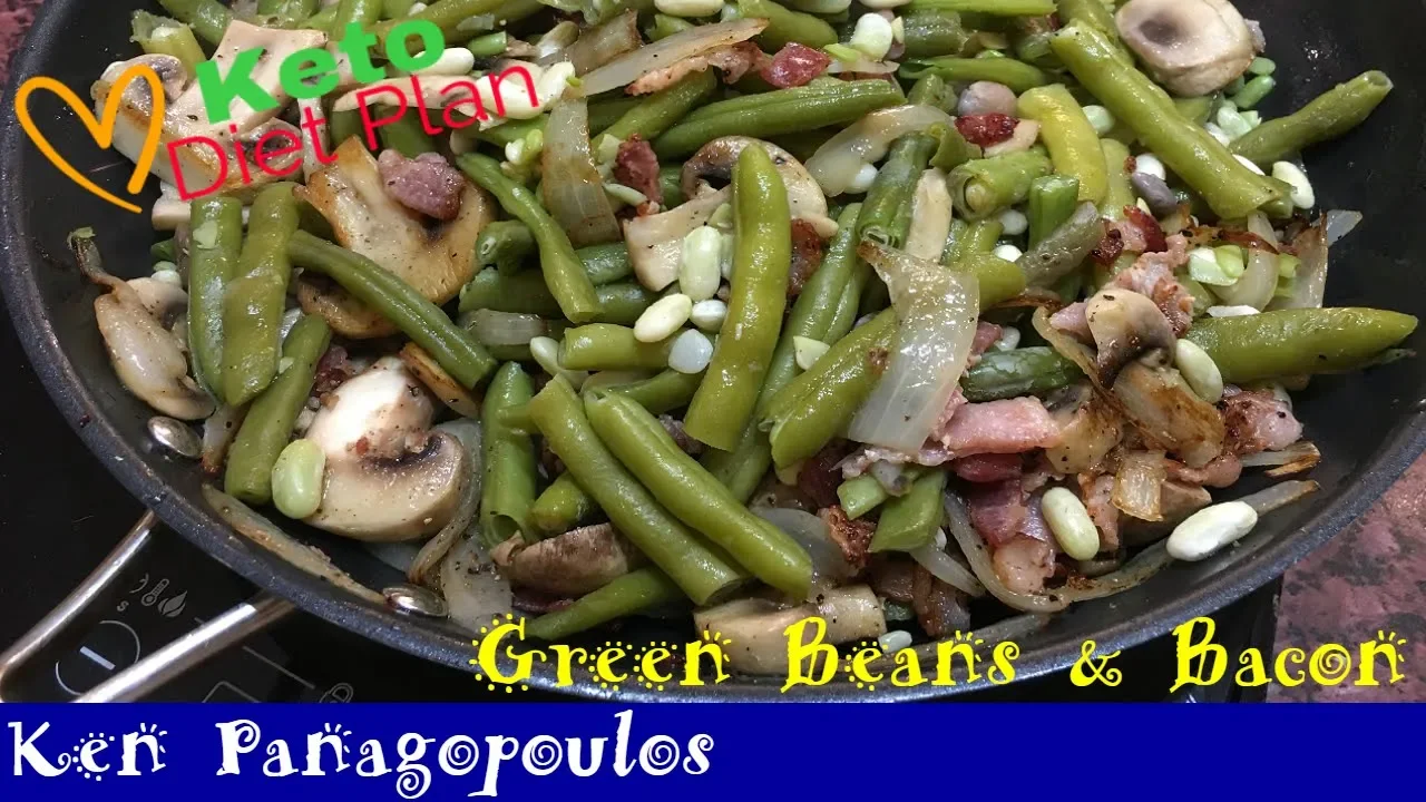 How To Make Sauteed Green Beans with Bacon & Mushrooms   Keto Friendly