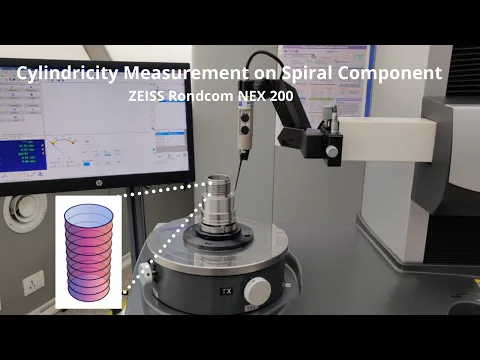 Spiral cylindricity measurement on CMM