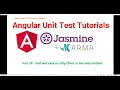 Part 38 - Angular Unit test case on Http Client or services method Angular unit test case Tutorials