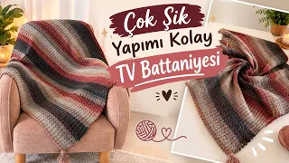 YAPIMI KOLAY ŞIK TV VEYA DİZ BATTANİYESİ BAŞTAN SONA ANLATIMI🤎#örgübattaniye #tvbattaniyesi