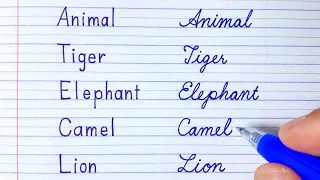 How to write Animal names in English Print Handwriting Cursive Handwriting Handwriting practice