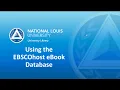 Using the EBSCOhost eBook Database