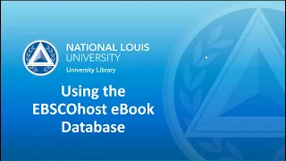 Using the EBSCOhost eBook Database