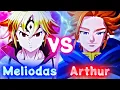 Meliodas vs All the Sins Arthur Chaos Power Levels Comparison
