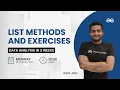 List Methods and Exercises Data Analysis in 3 Weeks Arpit Jain GeeksForGeeks Python