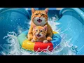 Download Lagu Mama Cat Sells Coffee to Reward Kitten's Good Grades with a Water Park Trip A Heartwarming Day 🐱☕💦