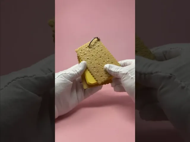 Retro Snack Cracker Notecard Index Card Holder - Fake Food Nostalgia Flash Card Ring Desk Stationery video thumbnail