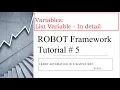 Robot Framework With Selenium and Python Tutorial 5 List Variable and Collections with Example