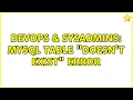 DevOps SysAdmins MySQL table doesn t exist error 2 Solutions