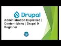 Administration Explained Content Menu Drupal 9 Beginner