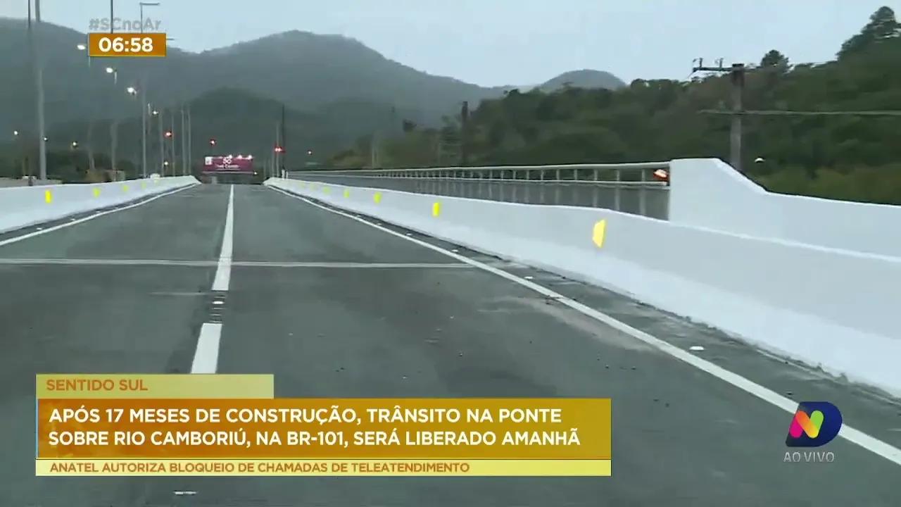 Após 17 meses de construção, trânsito na ponte sobre Rio Camboriú, na BR-101, será liberado