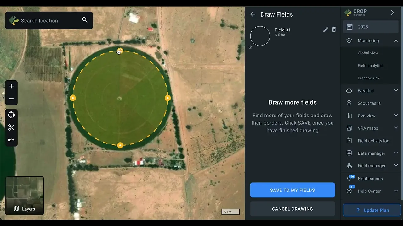 Add circle contour
