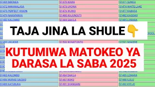 Matokeo Ya Darasa La Saba Ya 2025 26 Bonyeza Hii Link Kuona Shule Yako 