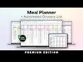 Google Sheets Meal Planning Template with Automated Grocery List Spreadsheet Full Tour