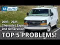 Top 5 Problems Chevrolet Express 2500 Van 2003-2025 2nd Generation