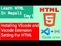 HTML Tutorial Day 01 Installing VScode and VScode Extensions for HTML Learn HTML in NEPALI