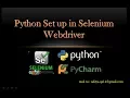 Python Set up in Selenium WebDriver