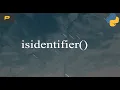 Python String - isidentifier