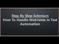 How to handle dynamic WebTable In Selenium