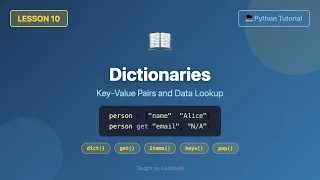 Learn Python Dictionaries - get items pop Comprehensions Tutorial